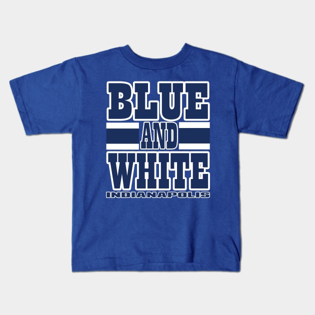 Indy LYFE Blue and White Indianapolis True Football Colors! Kids T-Shirt by OffesniveLine